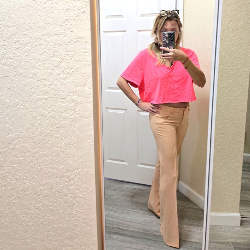 Moschino brand new, nude(tan powder) cream shade (a bit flare) pants. Si…